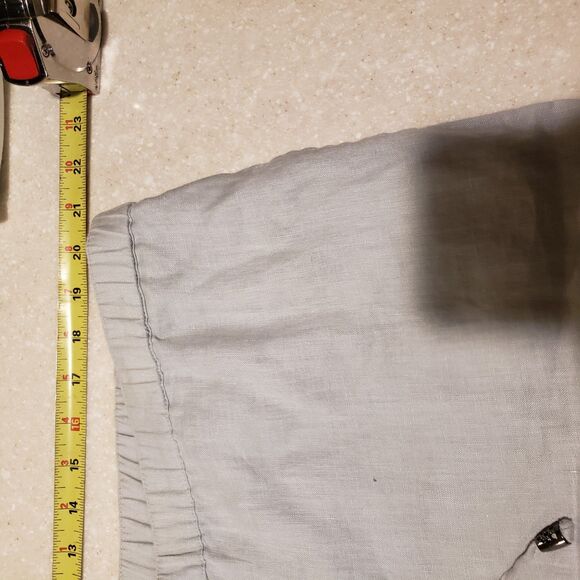 Soft Surroundings Womens Wide Leg Linen Pants PXL Grey Pull On Drawstring - Picture 7 of 9